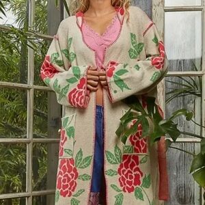 POL Floral hooded long cardigan SOLD OUT -Medium